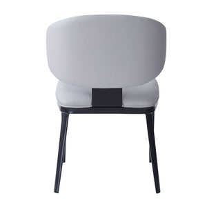 5 Pieces Modern Faux Leather And Metal Dining Set