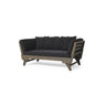 Outdoor Patio Daybed Sofa, 3 Seat Sofa with Foldable Arm and 4 Back Pillows
