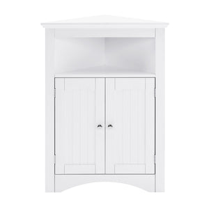 Bathroom Floor Corner Cabinet with Doors and Shelves
