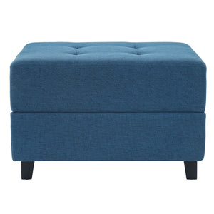 Navy Tufted Ottoman