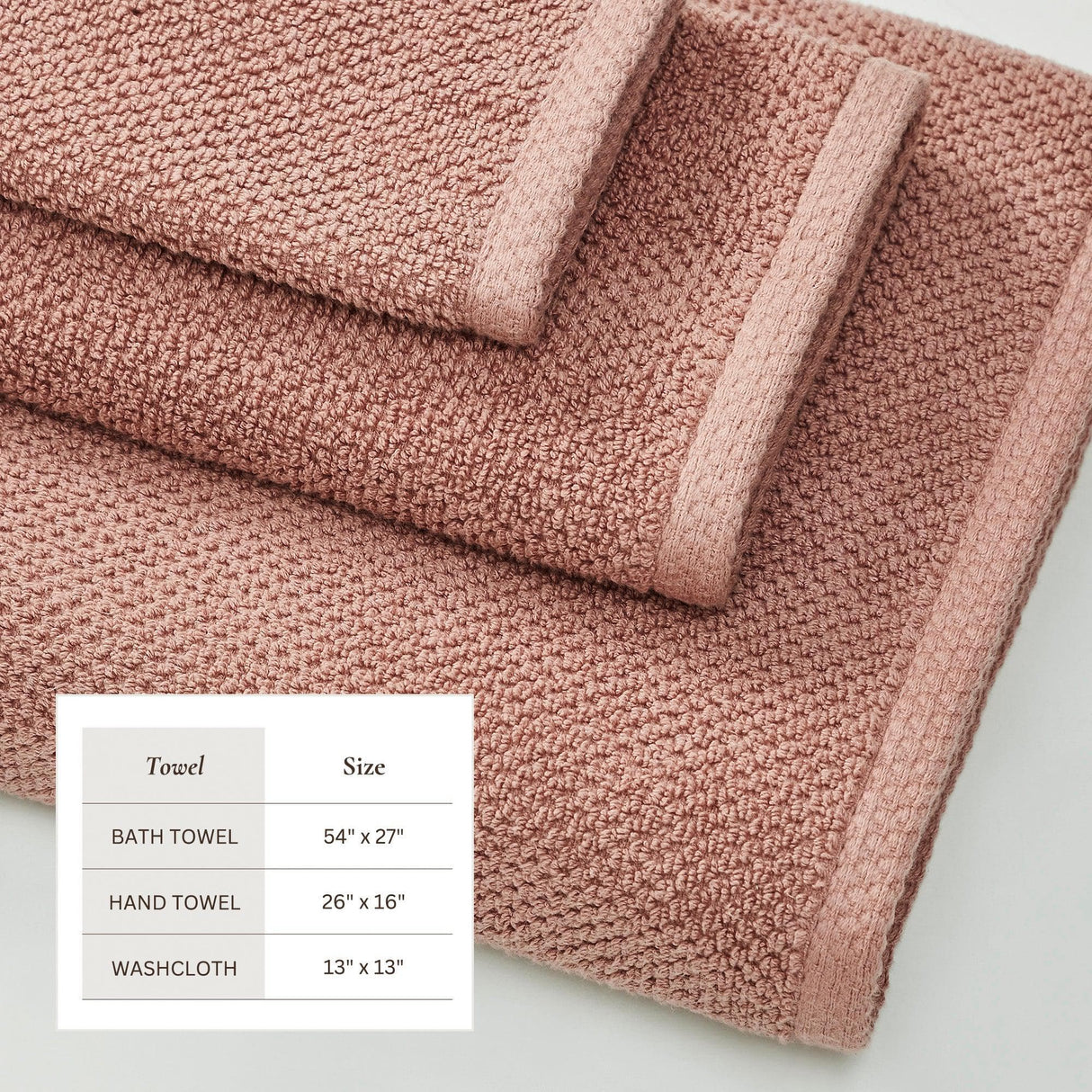 Cotton textured bath towel set - acacia collection