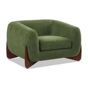 Sherpa Arm Chair with Removable Cushion - Black, White, Dark Green