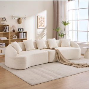 Curved Boneless Sofa, Compression Modular 110'' Sectional