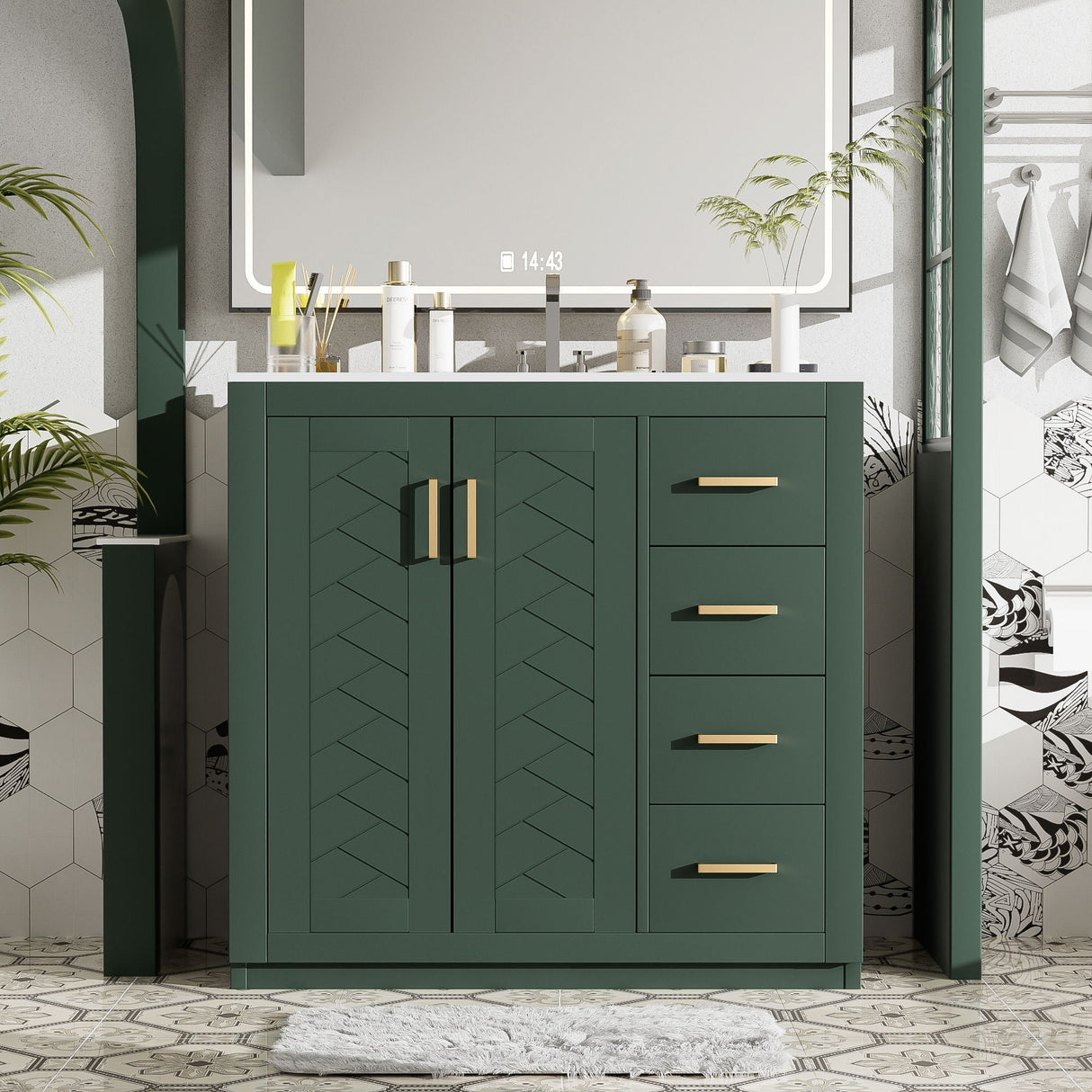Bathroom Vanity With Sink Combo, Storage Cabinet