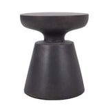 Outdoor Lightweight Concrete End Table with Copper Half-Sphere Top