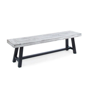 Tranquilizer Outdoor Acacia Wood Bench with Slat Panel Design