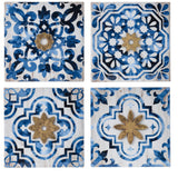 Abstract Wall Decor Accents (Set of 4) - White / Blue