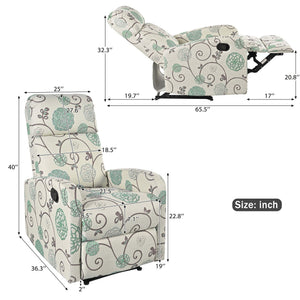 Modern Manual Recliner Home Theater Chair With Adjustable Backrest