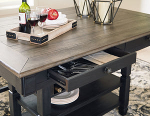 Tyler Creek - Rectangular Dining Room Counter Table - Black / Gray