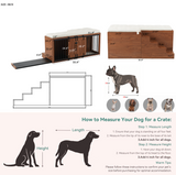 2 in 1 Dog Crate with Padded Seat Walnut 56'L Furniture Style