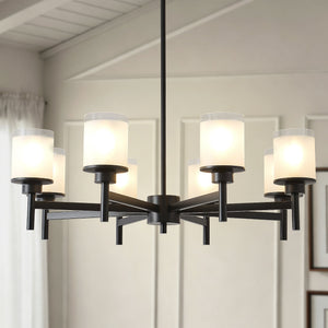 8-Light Frosted Glass Farmhouse Chandelier