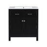 Bathroom Vanity With Ceramic Sink, Modern Single Bathroom Cabinet With 2 Doors And A Shelf, Soft Close Doors