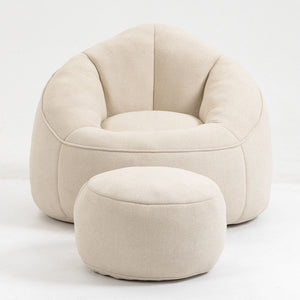 Bedding Bean Bag Sofa Chair High Pressure Foam With Footrest