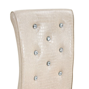 Elegant Design Alligator Skin Upholstered Dining Chairs