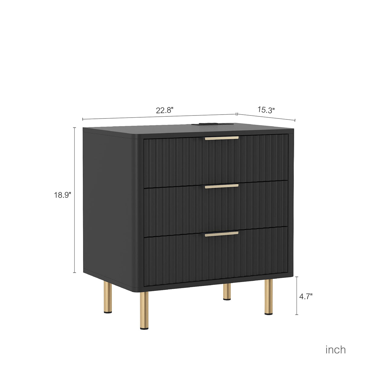Nightstand with Charging Station and Night Light
