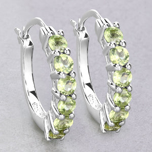 1.20 Carat Genuine Peridot .925 Sterling Silver Earrings