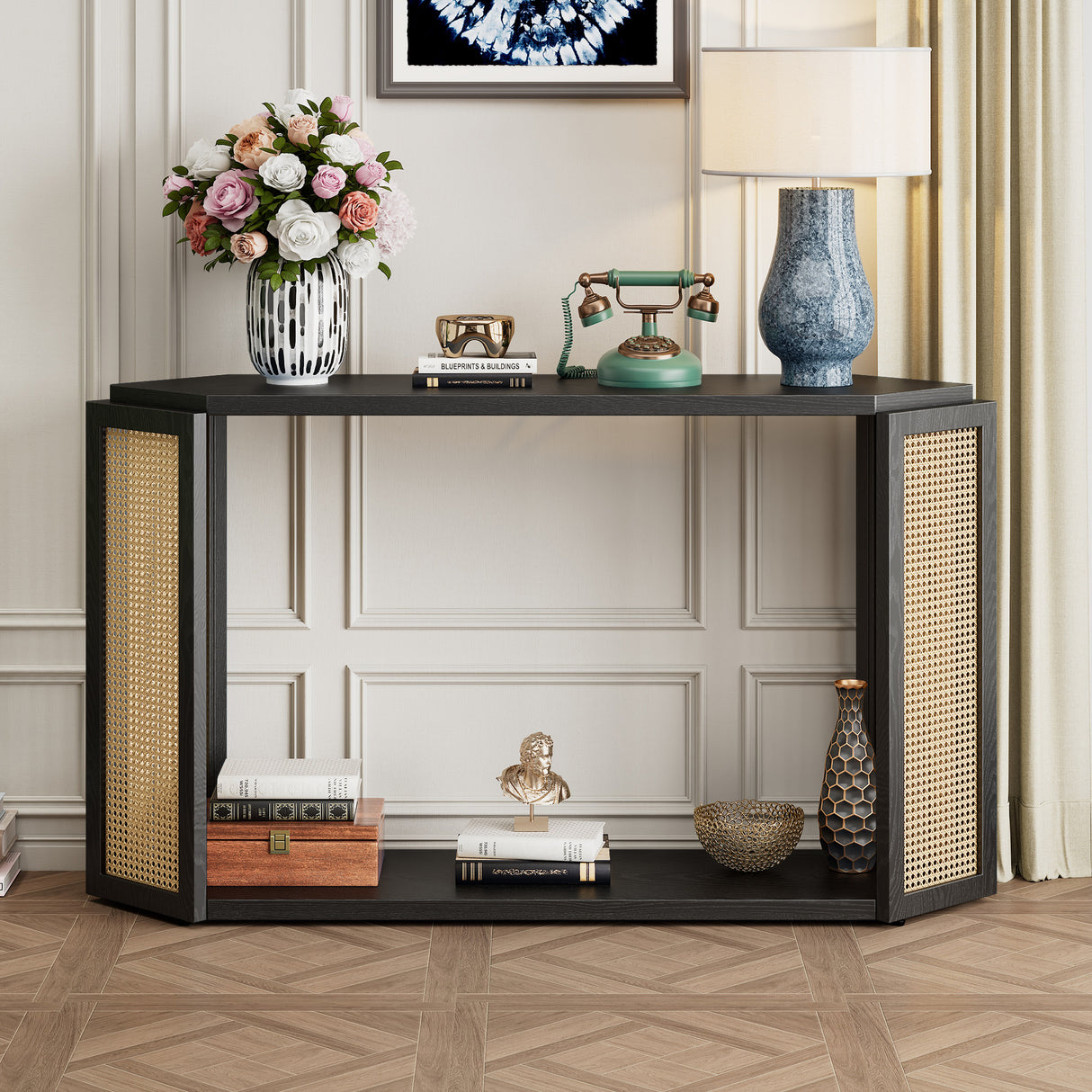 Black Arrow-Shaped Console Table
