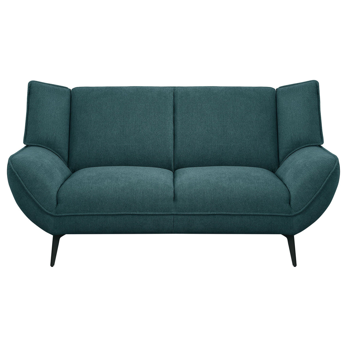 Logan - Flared Arm Loveseat Lounge Sofa - Teal Blue