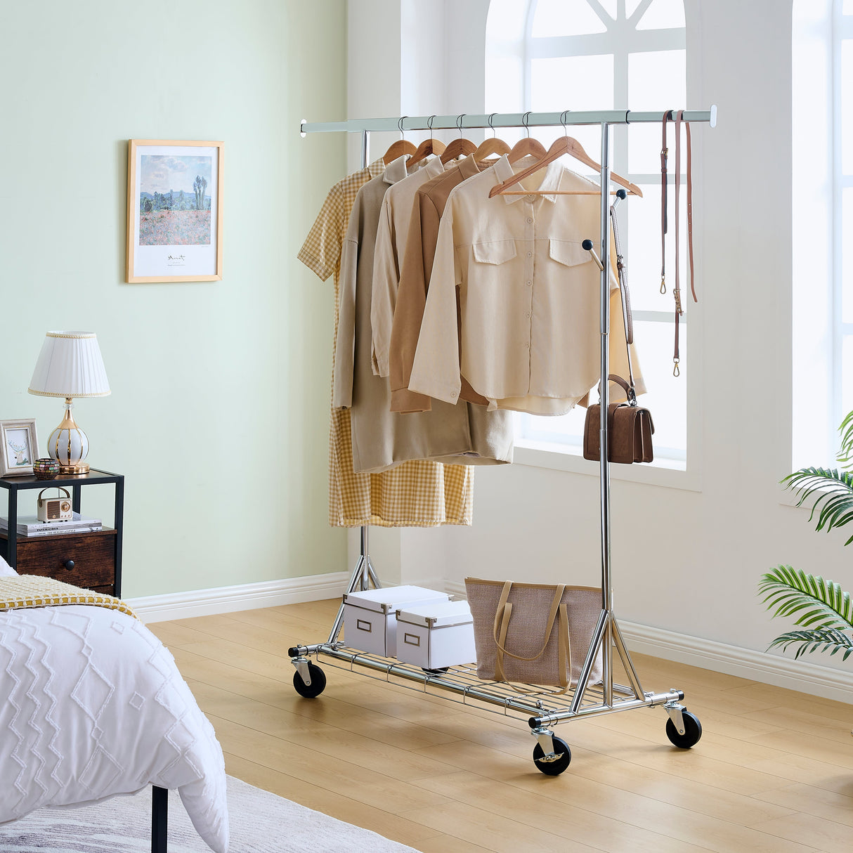 Heavy Duty Rolling Clothes Rack