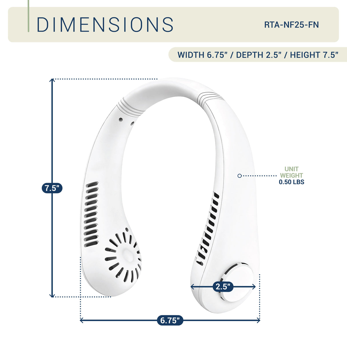 Rechargeable Neck Fan, Portable Bladeless Personal Fan