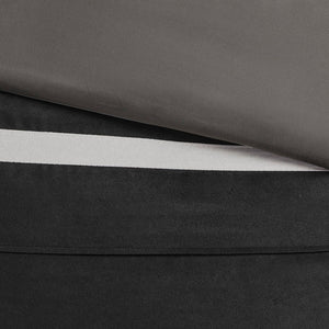 7-Piece Faux Suede Comforter Set Black Queen
