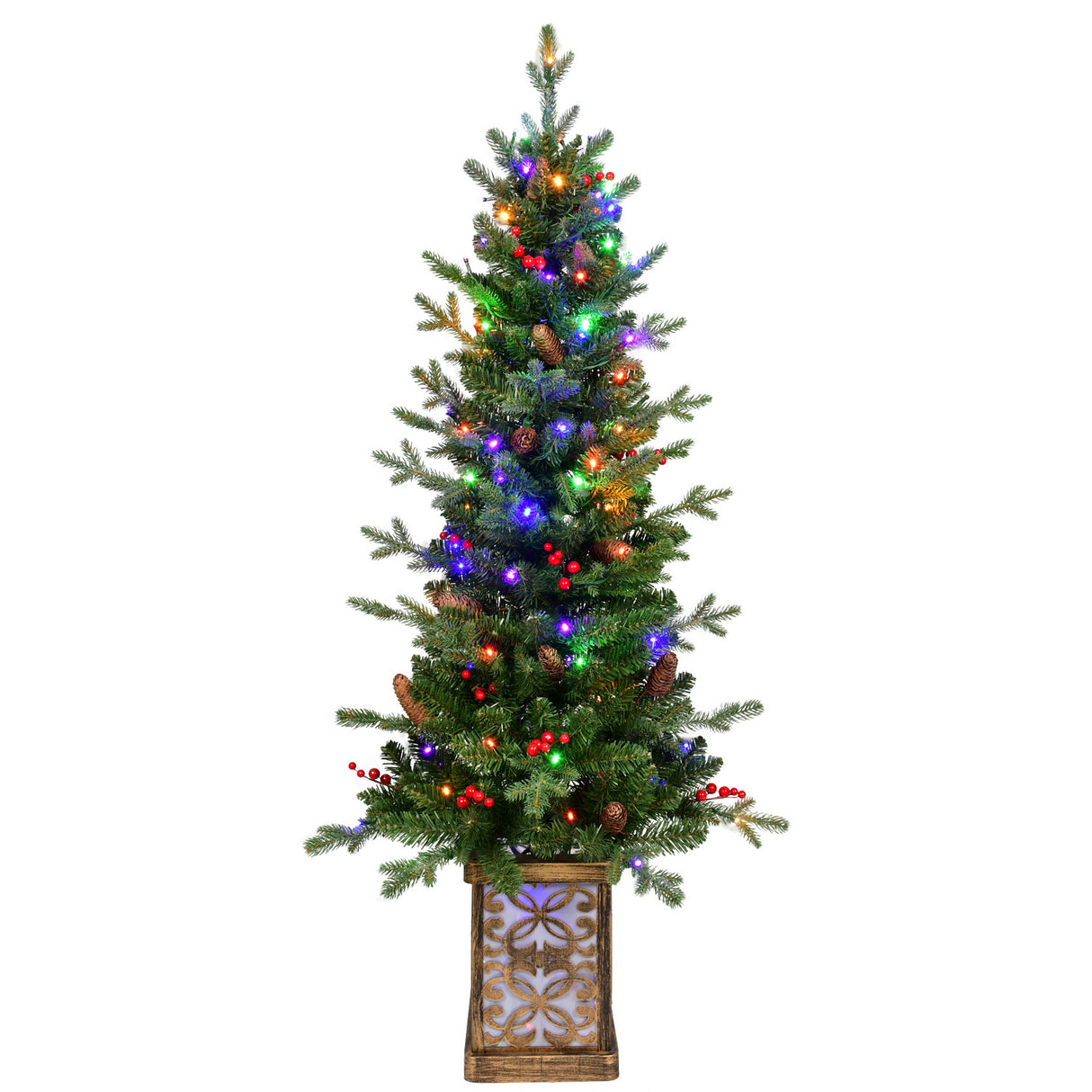 4FT The Pre-Lit Glitter Base Holiday Tree