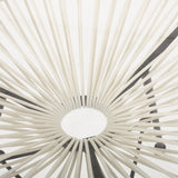 Modern NUSA Side Table with Tempered Glass Top and Polyethylene Rattan Base in White