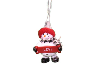 Cozy Snowman Ornament (Letters G - R) -
