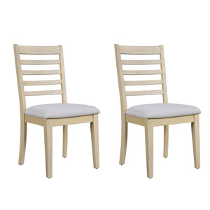 Upholstered Armless Chairs With High Ladder Back