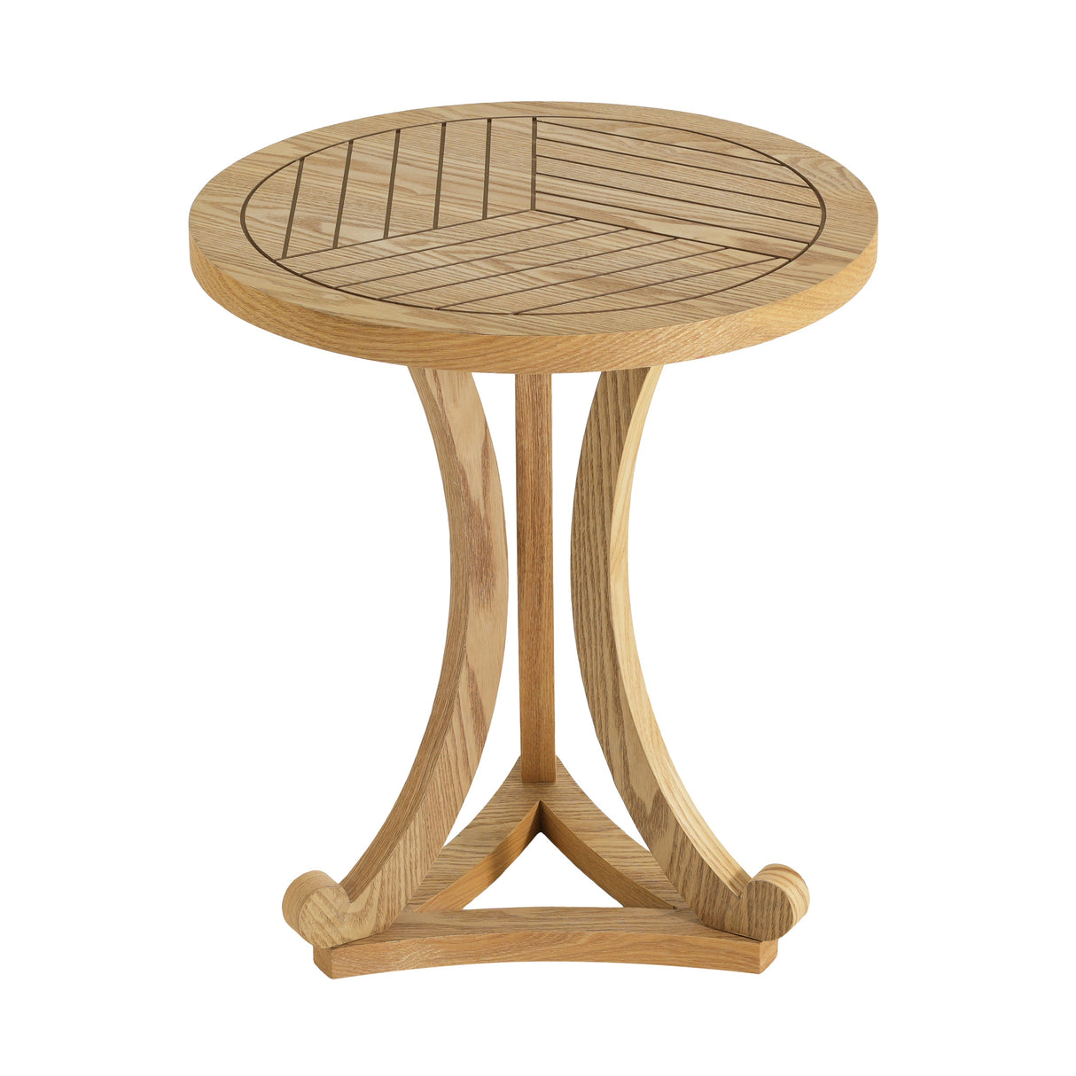 Natural Finish Round Wood Accent Table