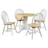 Greer Natural Brown and White 5-piece Dining Set