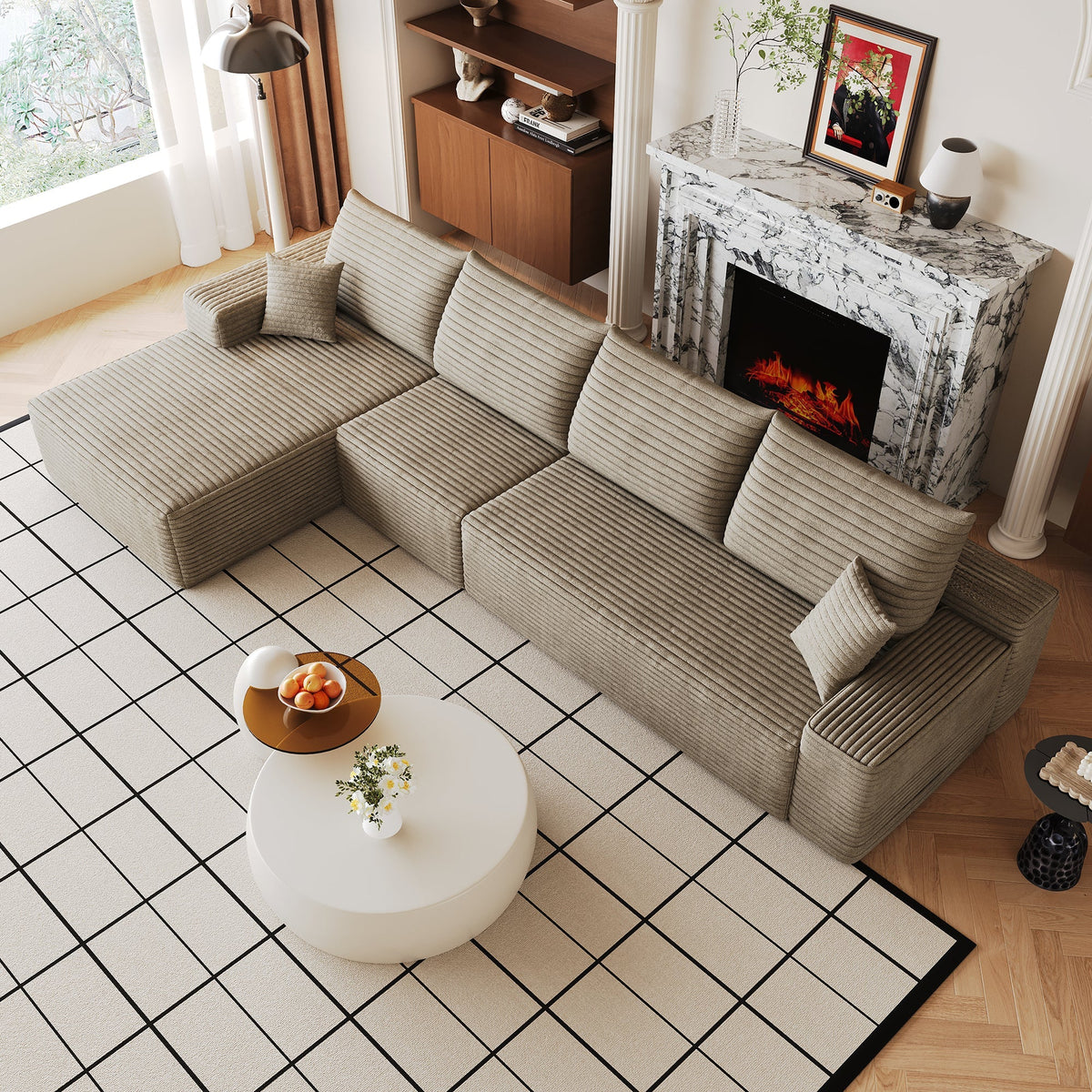 135" Cloud Sectional Couch with L-Shape Chaise