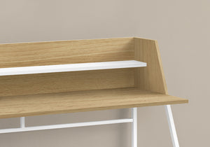 Computer Desk For Home Office, Laptop, Storage Shelves, Marble Look Contemporary & Modern