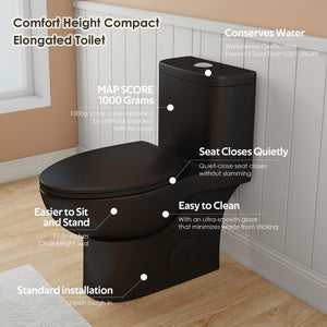 Tornado Flush One-Piece Toilet with Comfort Chair Seat