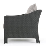 Outdoor Wicker Club Chairs Set of 2 with Water-Resistant Cushions