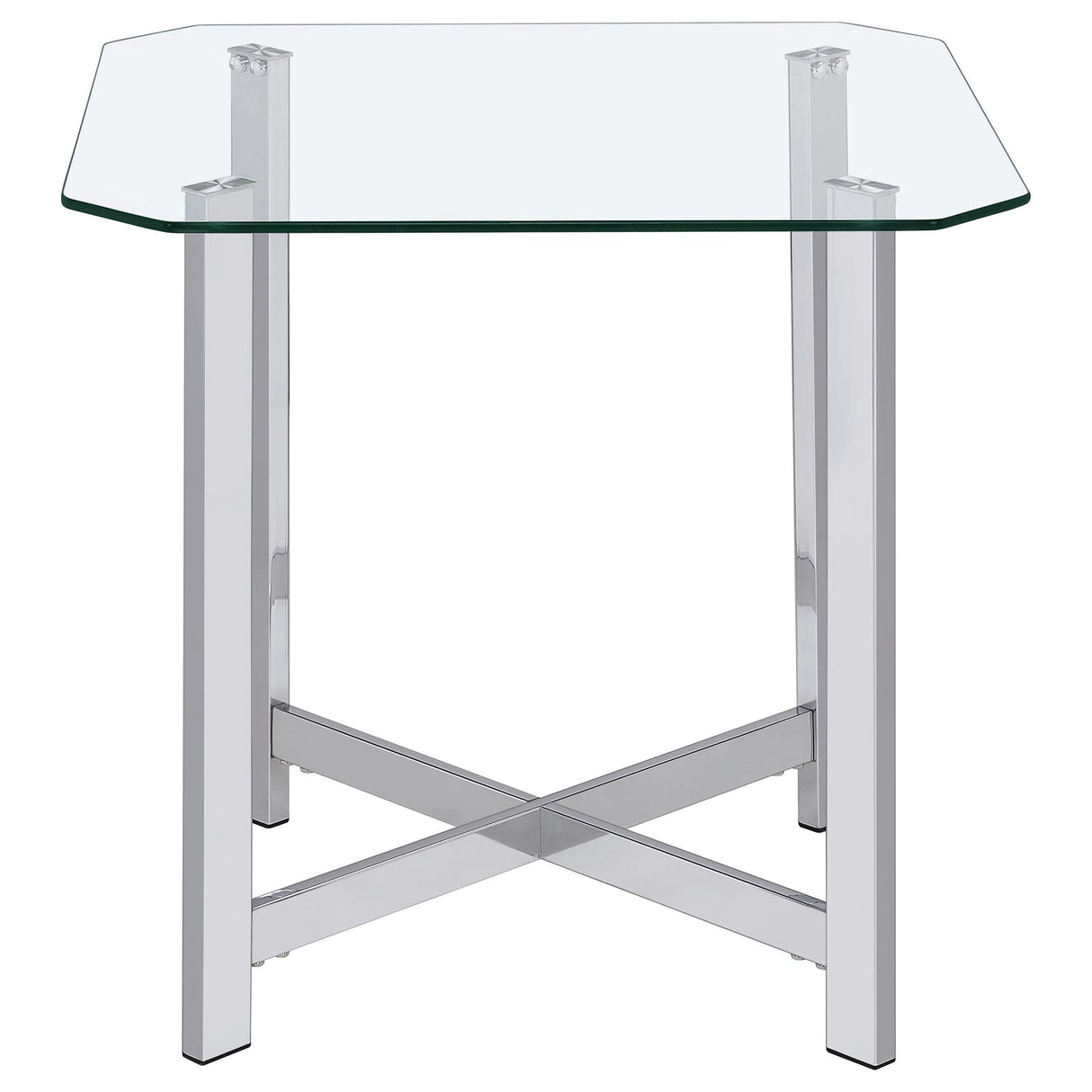 Cronin 3-piece Tempered Glass Top Coffee Table Set Chrome