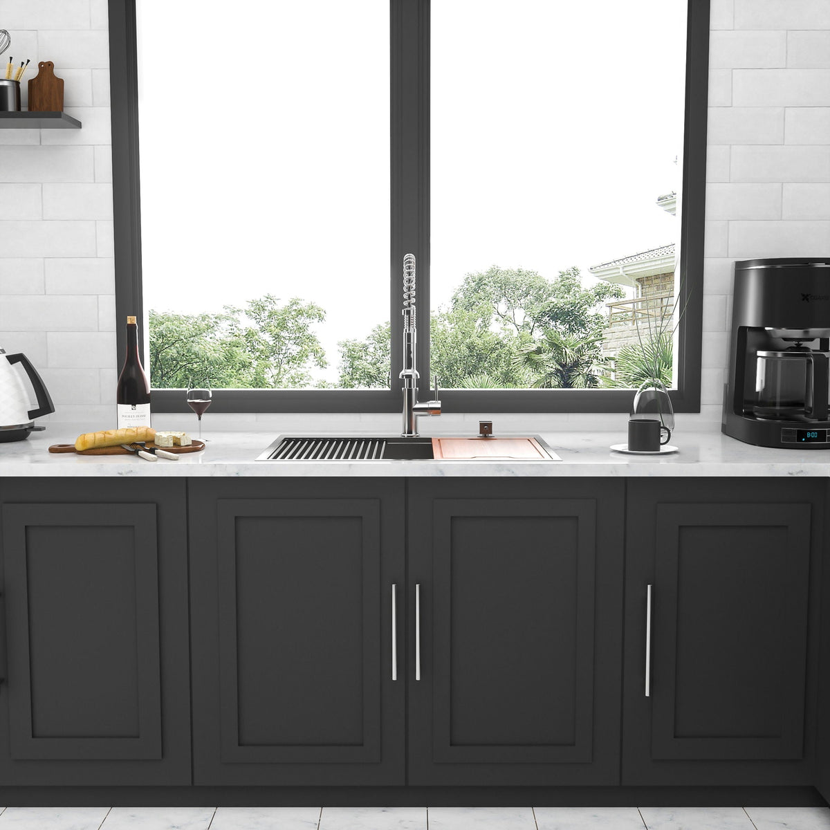 Stainless Steel Drop In Kitchen Sink with Workstation - Gray or Gold