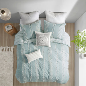 King/Cal King 3 Piece Cotton Jacquard Duvet Cover Set