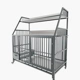 Large Pet Cage with Storage Rack and Stainless Steel Basins