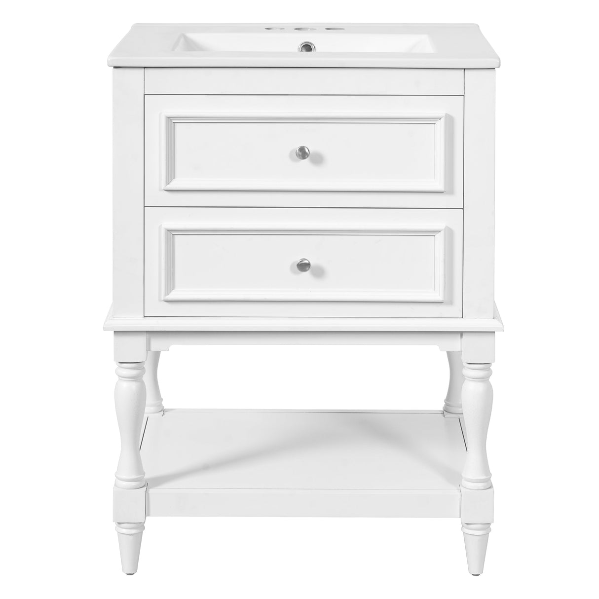 24" Bathroom Vanity with Ceramic Sink