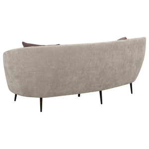 Aura - Upholstered Curved Sofa And Tapered Legs - Beige