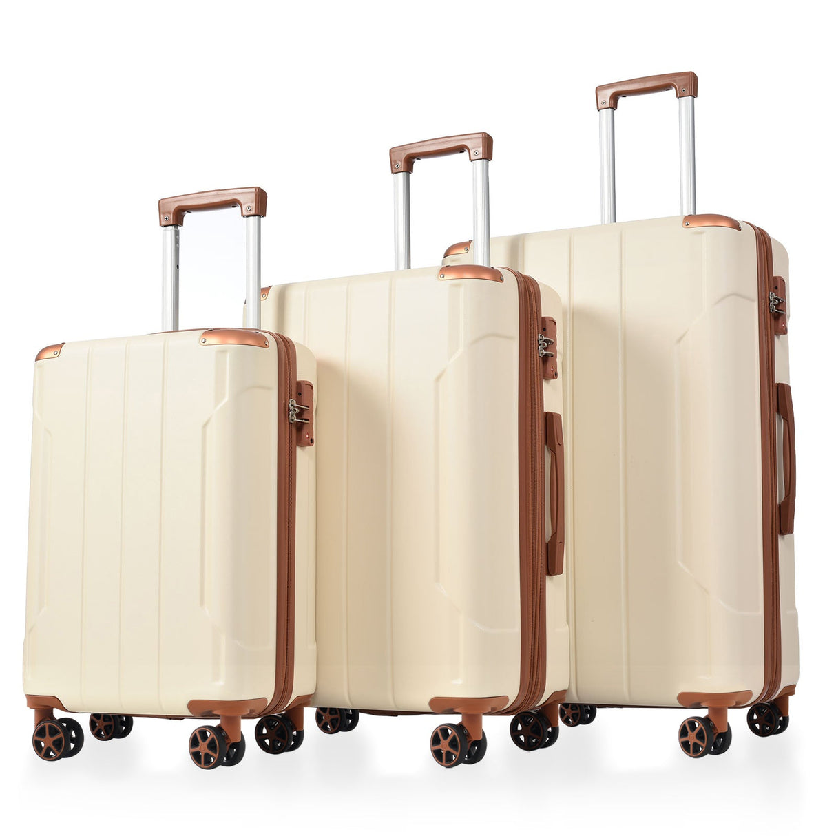 3 Piece Expandable Hard Shell Luggage Set with TSA Lock