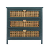 3 Drawer Cabinet, Natural rattan, American Furniture, Suitable for bedroom, living room, study