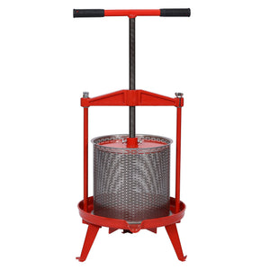 Fruit And Wine Press With T-Shaped Hand Shank, 3.69 Gallon / 14L - Red