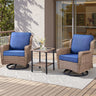 2-Person Outdoor Wicker Swivel Rocker Seating Group