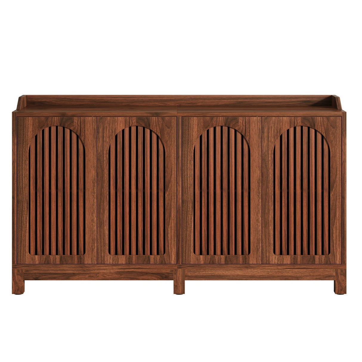 Sideboard Buffet Cabinet With 4 Doors & Shelves - Brown Credenza Table for Dining Room