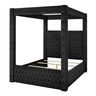 Modern 4 Poster Bed With Tufted Headboard And Footboard