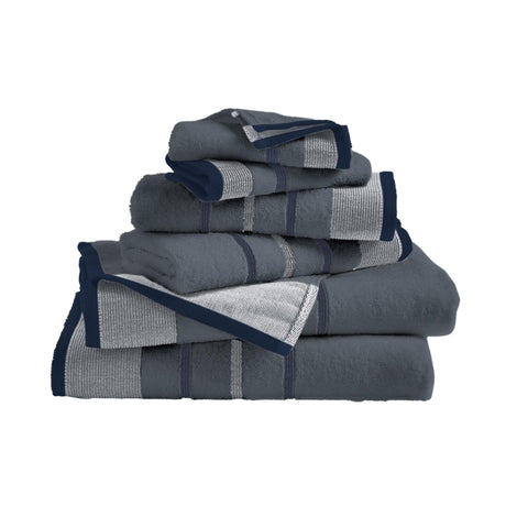 Decorative cotton stripe bath towel set - noelle collection