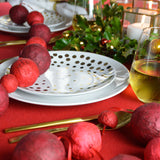 Echo 4 Piece Gold-Polka Dot Coupe Accent Plate Set