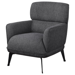 Andrea Upholstered Crescent Arm Accent Chair Grey